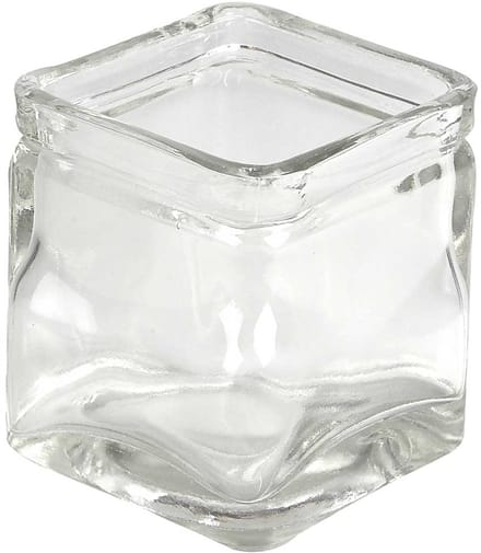 Vierkant glas, H: 5,5 cm, afm 5,5x5,5 cm, 12 stuk/ 1 doos