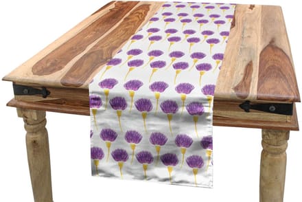 ABAKUHAUS Distel-tafelloper – 40x180 cm – Polyester – licht oranje/lila
