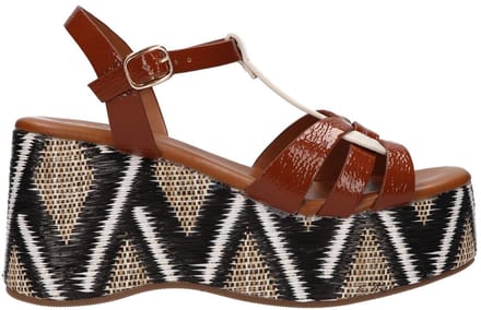 La Strada Platform Sandaal Cognac Synthetisch - Damesschoenen - Maat - 38