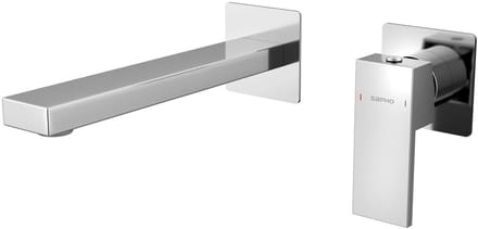 Sapho Cubemix 2-gats inbouwwastafelkraan, chroom