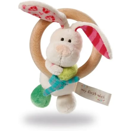 Nici Bijtring Rabbit Tilli 29 X 16 X 5 Cm Hout/pluche Wit