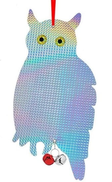 Hologram uil dubbelzijdig met bel | Vogelverjager