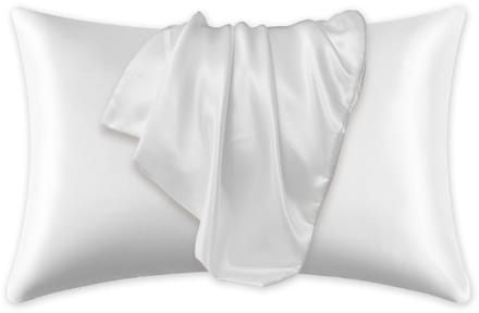 Satijnen kussensloop Wit 60 x 70 cm hoofdkussen formaat - AfricanFabs® Satin pillow case / Zijde zachte kussensloop van satijn (1 stuks)