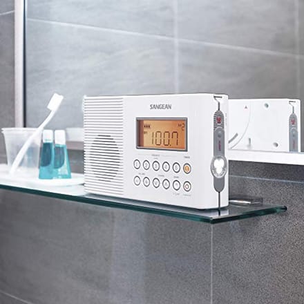 Waterproof Shower Radio with FM/AM and LED Lights