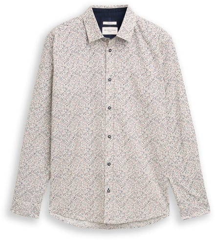 Tom Tailor - Getailleerd overhemd met patroon - Maat XXL - white abstract design