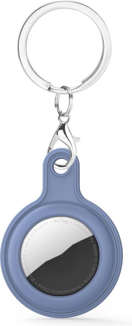 By Qubix - AirTag case gel series - sleutelhanger met ring - cyan