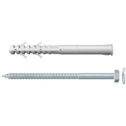 Fischer Nylon Constructieplug S 12 H 130 Rss + Zeskantkopschroef En Sluitring 4 St