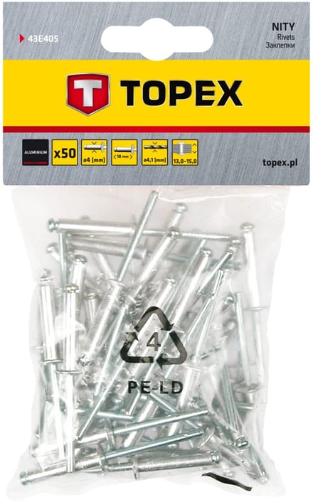Popnagels 4,0 x 18 mm 50 Stuks Aluminium