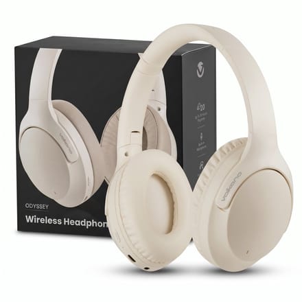 Volkano Odyssey - Bluetooth Koptelefoon - Hoofdtelefoon - Over Ear Koptelefoon - Active Noise Cancelling - Oplaadbaar - Bluetooth - Beige