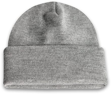 Muts - Beanie - Heather Grey (lichtgrijs) - Gehaakt - Wintermuts - Warm - 'Original Cuffed Beanie' - Jonyx
