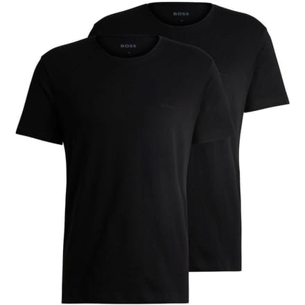 Boss T-shirt voor heren met relaxte pasvorm (set van 2) (Zwart)