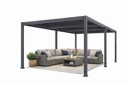 PURPLE LEAF Terrasoverkapping Met Lamellendak – 0-85 ° Verstelbaar – Wind en Weerbestendig – Stevig Aluminiumframe