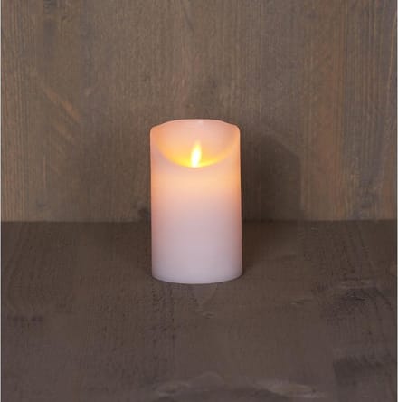 Anna's Collection Led kaars/stompkaars - 2x - wit - H12,5 x D7,5 cm - wax - bewegende vlam