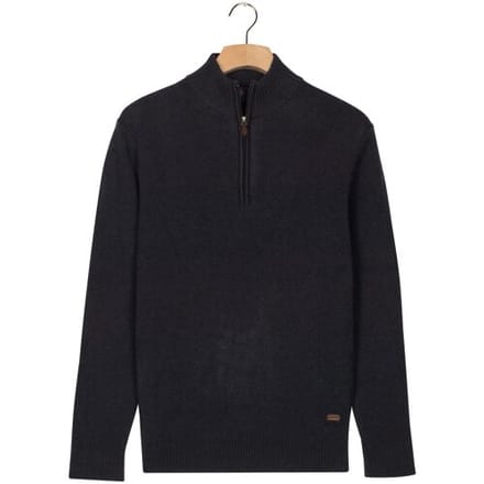 Baileys Trui Lambswool Half Zip Argyle Jacquard Knit Navy / male