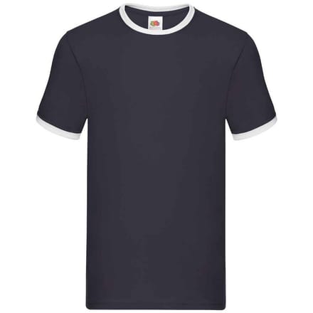 Fruit of the Loom Heren Ringer Contrast T-shirt (Marine / Wit)