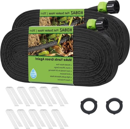Platte soaker-slang - Druppelslang tuin - Efficiënt water geven - Bespaar 70% water - 457 meter - Zwart