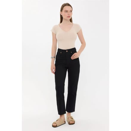 Basis Cap-Sleeve V-Hals T-shirt