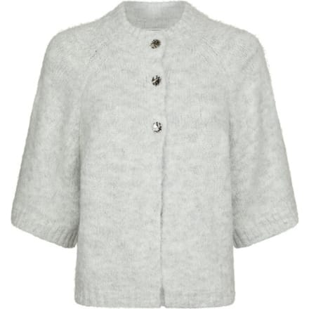Neo Noir - Benuta Fluffy Knit Cardigan - 165816 - 133 Grey Melange
