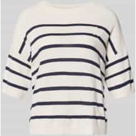 relaxed fit pullover van linnenmix model 'STRIPE'