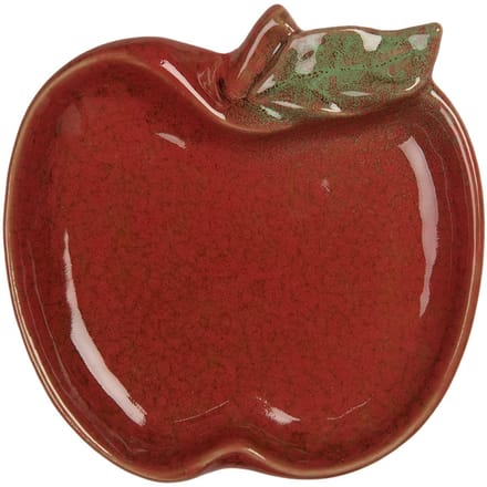 Clayre & Eef Decoratie schaal Appel 13x13x2 cm Rood Keramiek