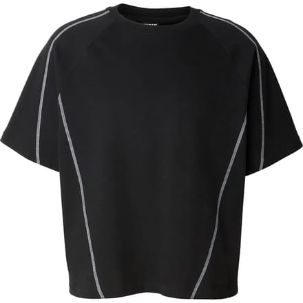 Urban Classics - Contrast Seam Peached Heavy Heren Tshirt - S - Zwart
