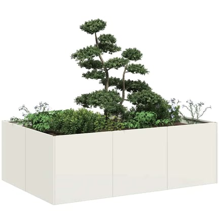 vidaXL - Plantenbak - 120x80x40 - cm - staal - wit