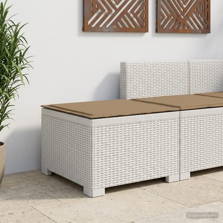 vidaXL - Eén-zits - Tuin - Sofa - met - Kussen - Rieten - Look - PP - Wit