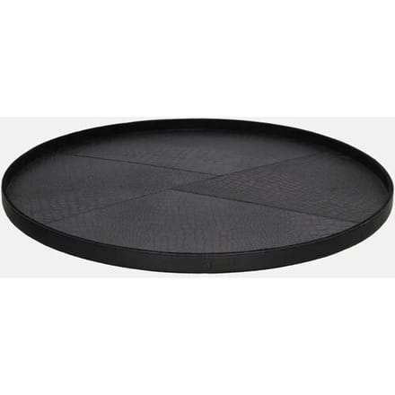 Chamada Merel leren dienblad rond croco XL black