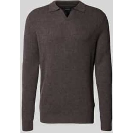 Regular fit gebreide pullover met polokraag van wolmix