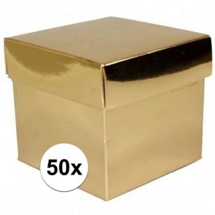 Gouden cadeauverpakking decoratie 10 cm kubus