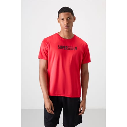 Heren Geprinte T-shirt met Ronde Hals