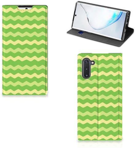 Samsung Galaxy Note 10 Hoesje met Magneet Waves Green