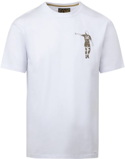 Cruyff - Dos Rayas Print T-Shirt - Wit/ Goud