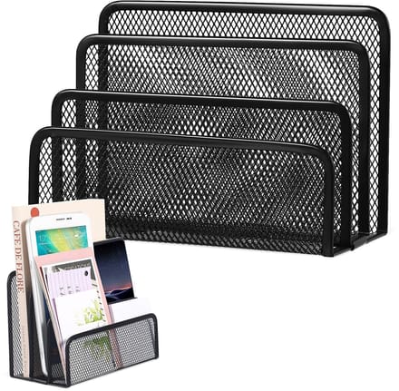 Dailygoods- Bureau Organizer 3 Niveaus - Brievenbak - Documenten Organizer - Bureau Accessoires - Metalen - Roestvrij Staal - Compact Design - Documentenorganizer