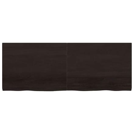 vidaXL - Wandschap - behandeld - massief - eikenhout - donkerbruin