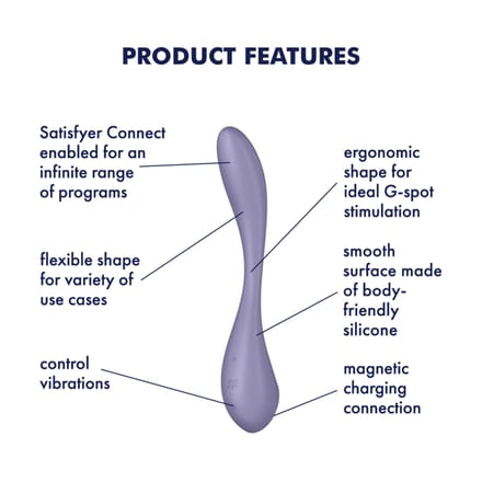 Satisfyer 'G-Spot Flex 5 Connect App', 23 cm, met app, g-spot-vibrator, flexibel, 2 motoren