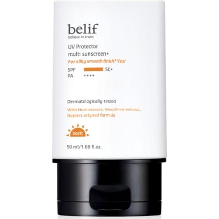 belif UV Protector Multi Sunscreen Plus SPF50+/PA++++ 50ml - Hoge Bescherming Zonnecrème met Huidkleur Corrigerende Basis white
