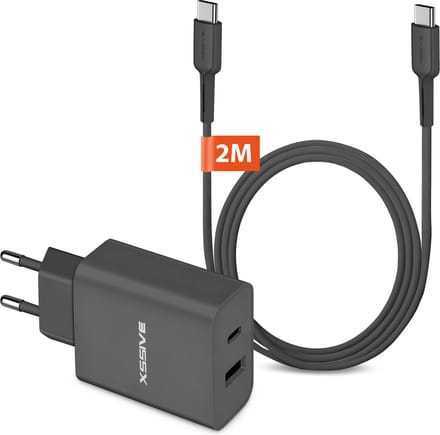 Fast Charger met USB C naar USB C Oplader Kabel - 2 Meter - Universeel