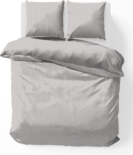 iSleep Satijnstreep Kussensloop - 60x70 cm - Zilver