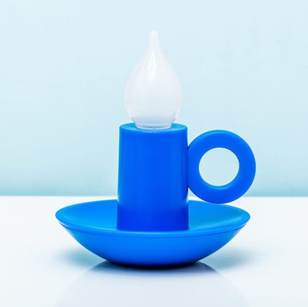 Bitten Design Oplaadbaar Kandelaar Lampje - Blauw