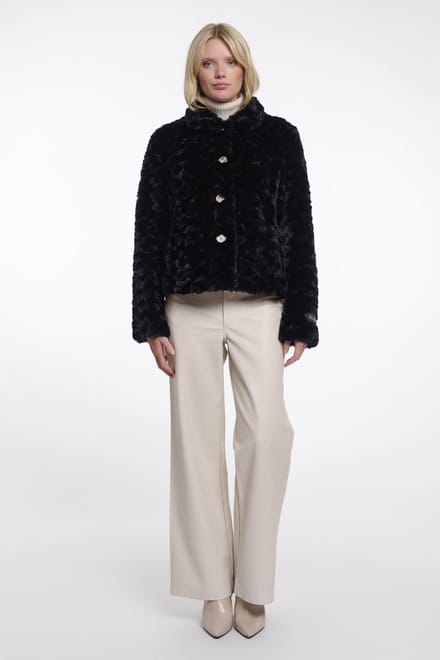 Rino&Pelle dames jacket - vie jacket - zwarte vacht