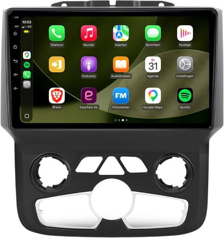 CarPlay autoradio geschikt voor Dodge RAM | 2014 t/m 2018 | Android 13 | Automatische aircobediening | Draadloos Apple CarPlay & Android Auto | 2GB + 32GB | 8-Core processor | Davilon | 2025 model | Bluetooth & Wifi