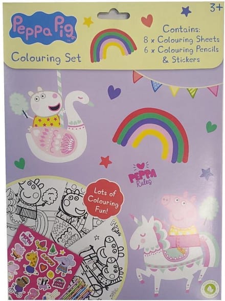 Peppa Pig - Kleurset - Inclusief 6 Potloden En Stickers - 3+ Jaar