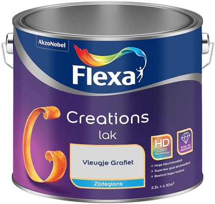 Flexa - Creations Lak Zijdeglans - Vleugje Grafiet - Mengverf - 2,5 L