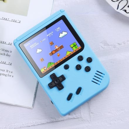 Macaron Mini Retro Handheld Game Console 500 In One Game Dubbel Kinderhuis TV Nostalgisch blauw