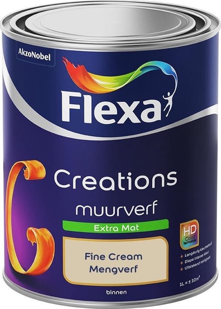 Flexa - Creations Muurverf Extra Mat - Fine Cream - Mengverf - 1 L