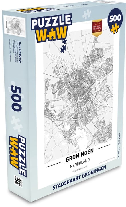 Puzzel Stadskaart Groningen - Legpuzzel - Puzzel 500 stukjes - Plattegrond