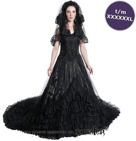 Sinister - 828 Trouwjurk - M - Zwart