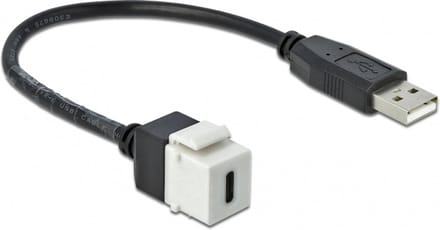 USB-C Keystone module - USB-A (m) | USB2.0 | wit | 0,25 meter
