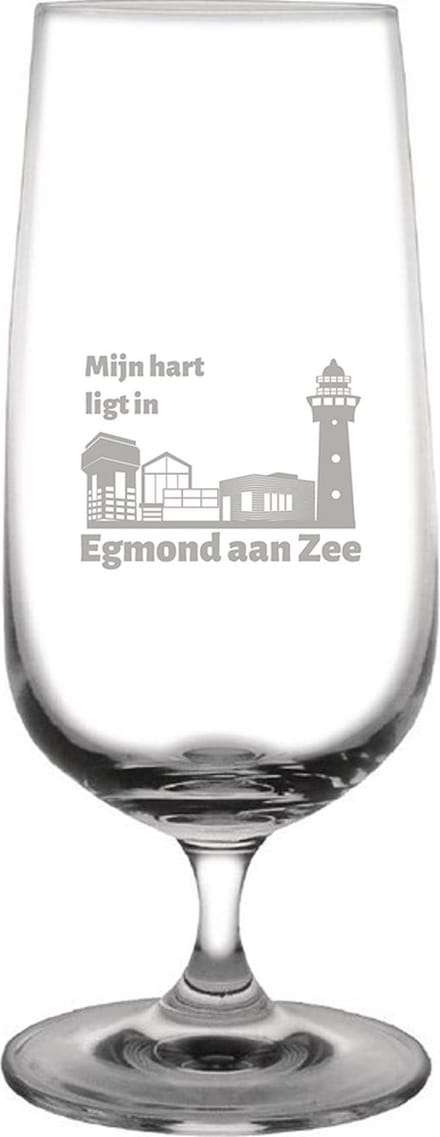 Gegraveerde bierglas op voet 41cl Egmond aan Zee